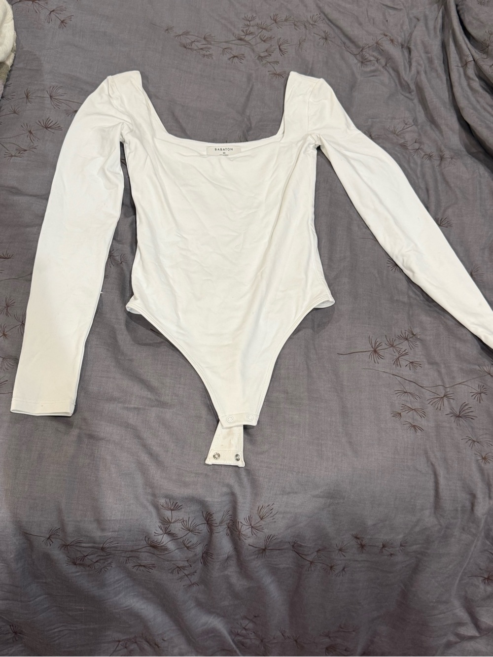 Babaton White Long-Sleeve Square-Neck Kids Bodysuit